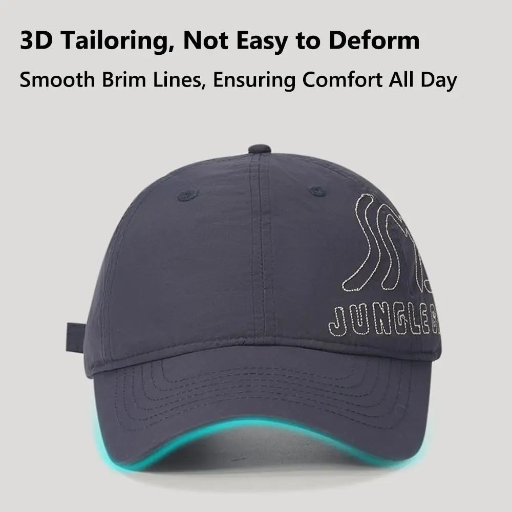 Cómoda gorra de béisbol impermeable de secado rápido para hombre, ala curvada, protección solar, gorra Snapback, gorra de pesca de Golf ajustable para hombre