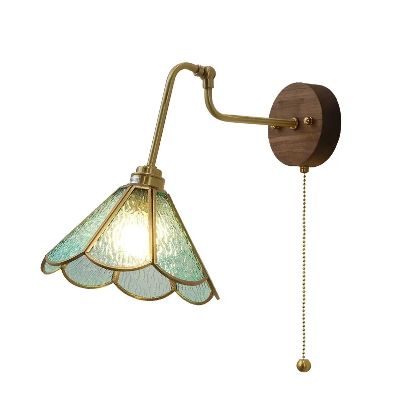 Walnut simple Japanese bedroom bedside lamp
