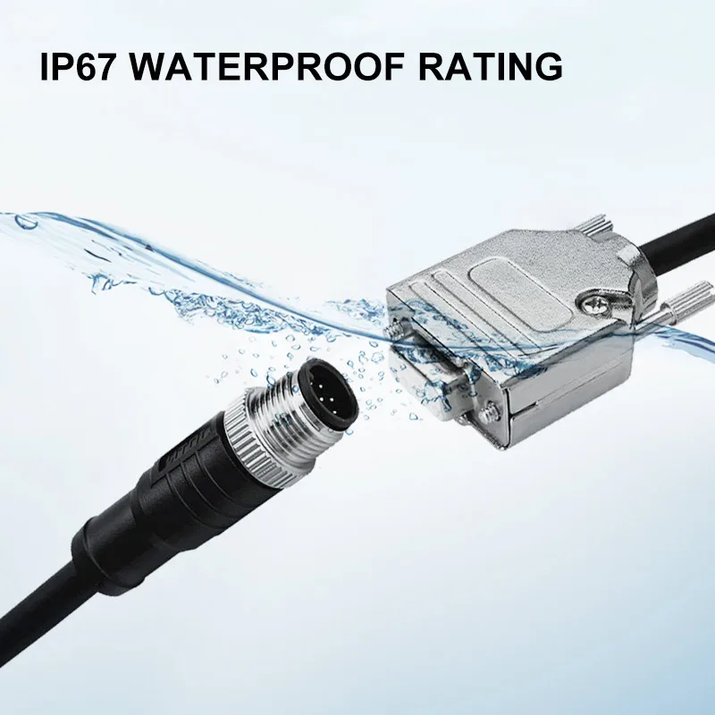 Imagem -03 - para Db9 Cabo Conector Ip67 à Prova Dip67 Água Rs232 Rs485 Linha Estendida M12 5pin para D-sub 9pin Cabo de Dados Industriais D-sub Plug M12
