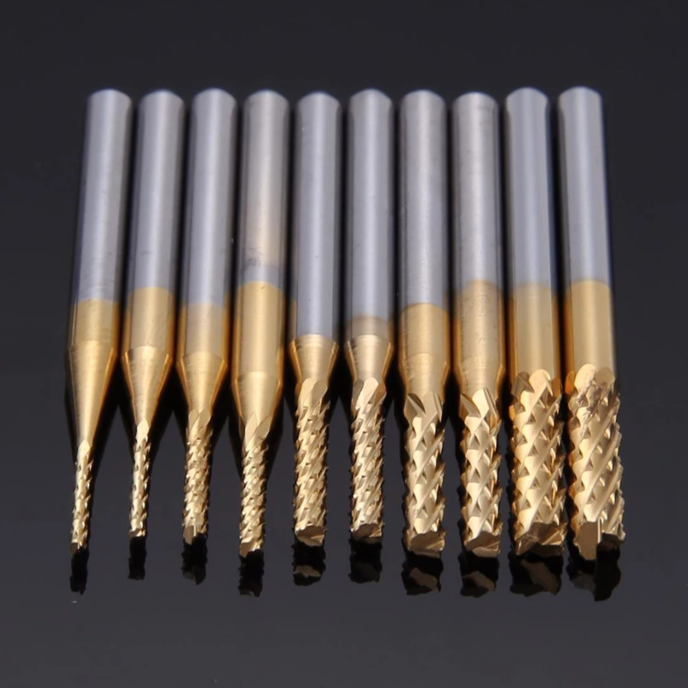 

10 PCS 1/2/3mm Shank Double Cut Tungsten Carbide Rotary File Set Alloy Milling Cutter For Dremel Rotary Tool Rotary Files