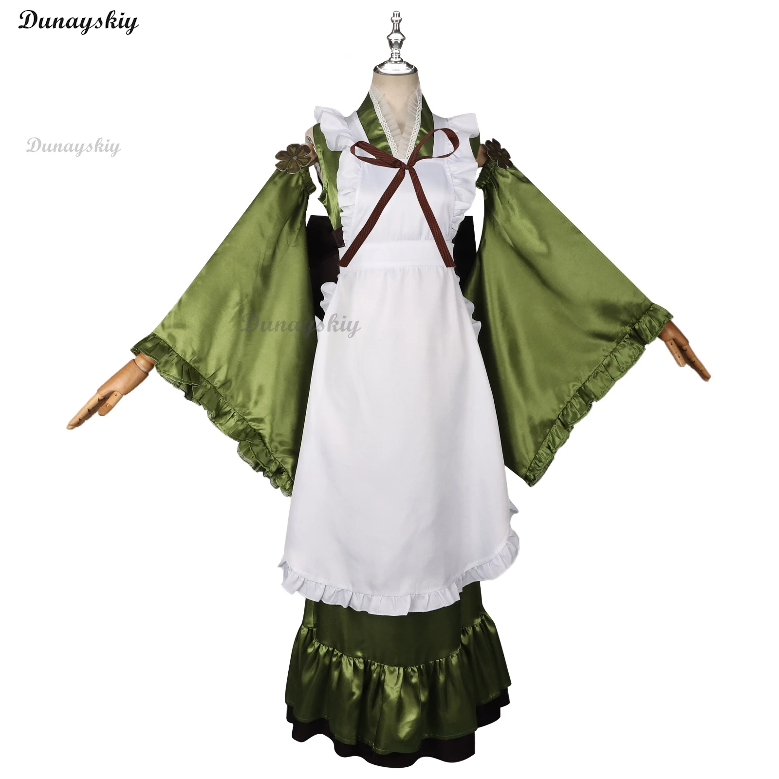 Miikuu Matcha الأخضر تأثيري زي للنساء ، ساحة بارفيه ، فستان بأكمام طويلة وواسعة ، فتاة كيمونو ، شعر مستعار ، هدايا حفلة عيد ميلاد ، جديدة