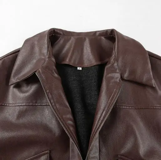 Women's 2025 New Product Spring and Autumn Coat Pilot Jacket Retro Money Style Leather Jacket