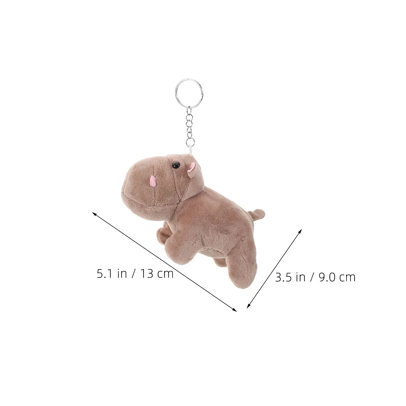 3Pcs Cute Jungle Animal Keychains Hippo Cartoon Style Animal Keyring Mini Small Backpack Charms Gifts Wildlife
