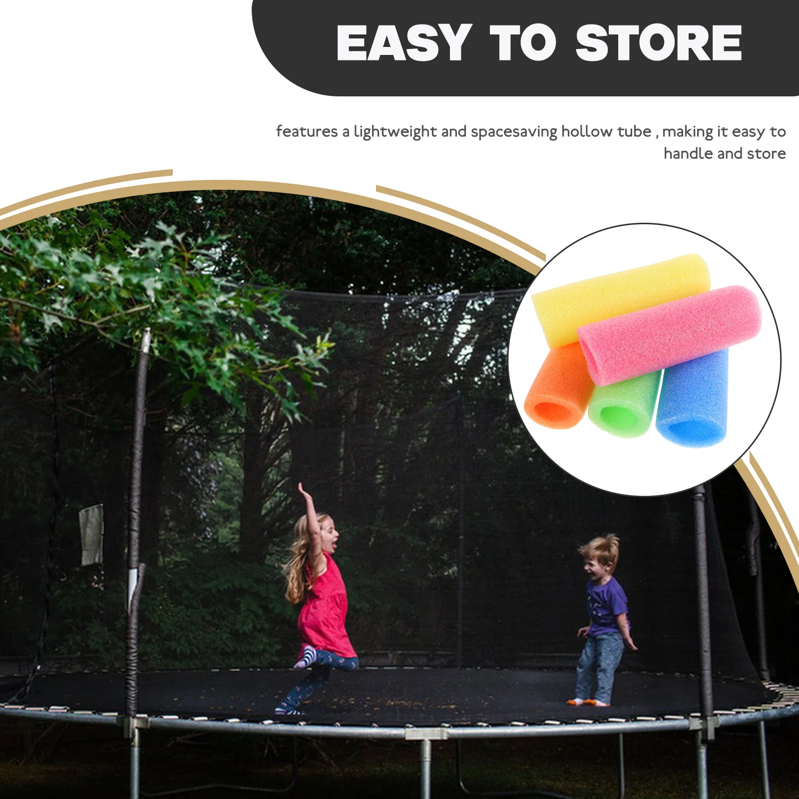 10Pcs Spring Cover Protective Cotton Sponge Pole Sleeves Replacement Safety Foam Trampoline Safety Pad Toy Sports Outdoor Fun