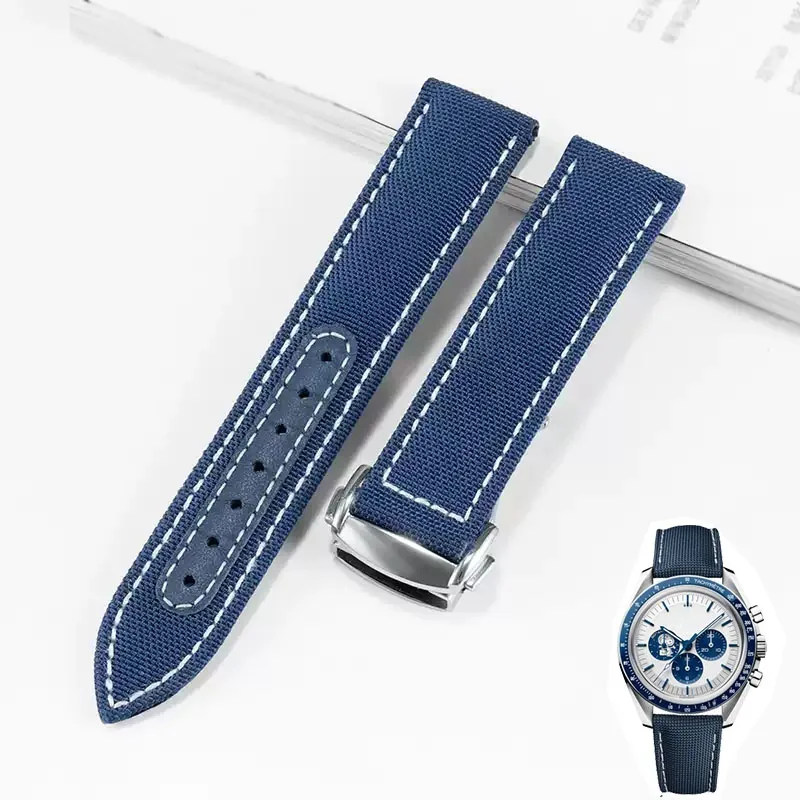 

nylon Genuine Leather Bottom watch For Omega New Seahorse 300 Super AT150 high quality Men's waterproof accessories 19mm 20mm