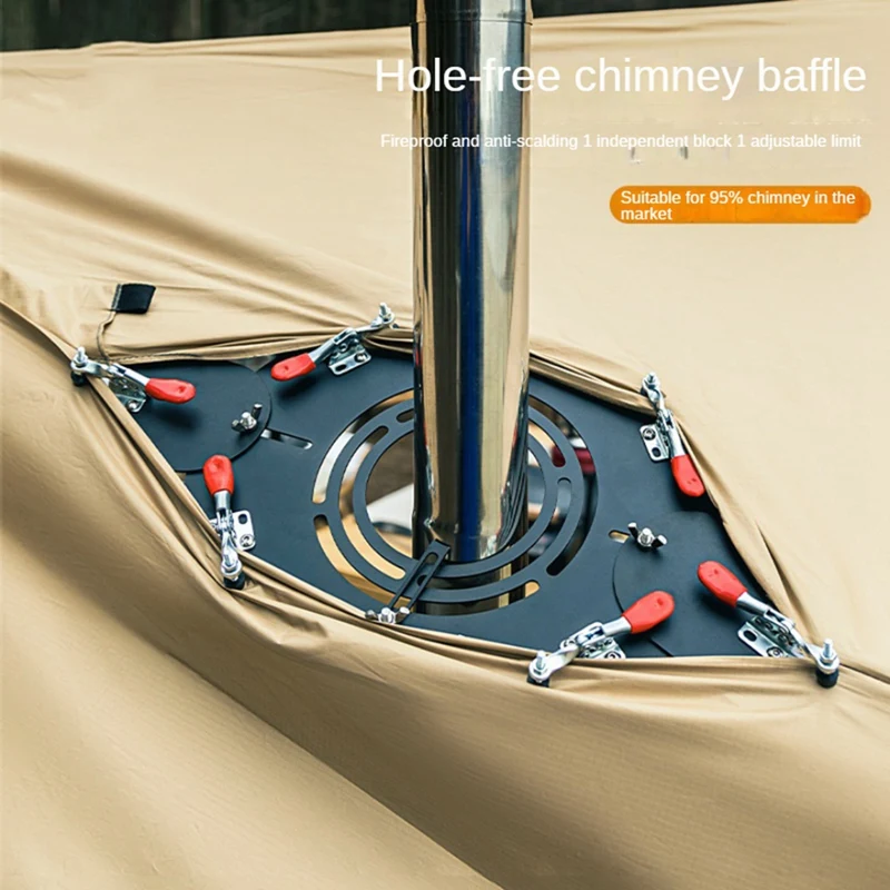 HIKEMAN-مقبس موقد مقاوم للهب عالي مع فتحة مدخنة ، خيام مقاومة للحريق ، واقية ، مناسبة للمشي لمسافات طويلة ، في الهواء الطلق ، مدفأة