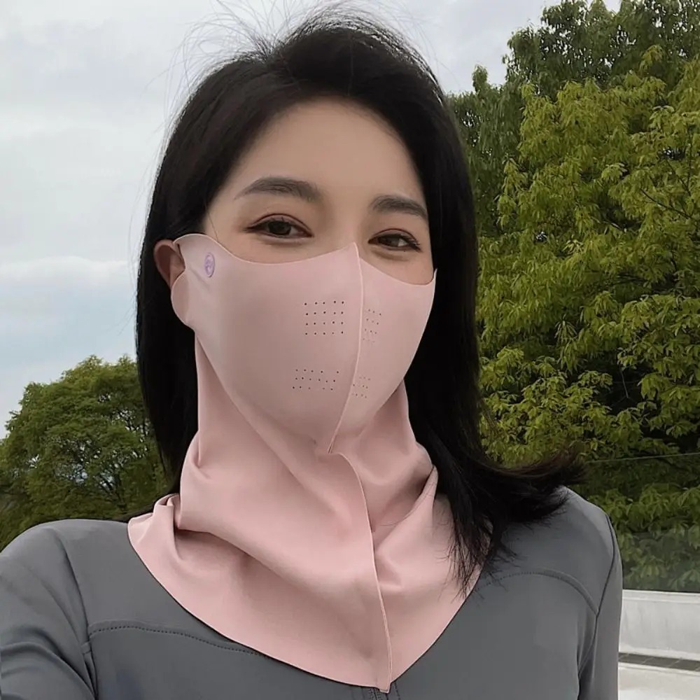 Cool Ice Silk Sun Protection Mask 3D UPF50+ Anti-UV Neck Scarf Neck Protection Dustproof Sunshade Face Mask Outdoor
