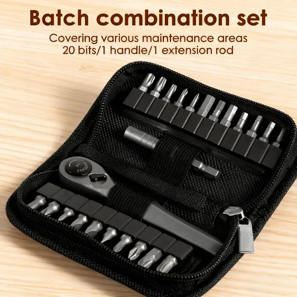 

Auto repair tool kit, ratchet wrench socket combination sleeve repair, multifunctional right angle screwdriver kit
