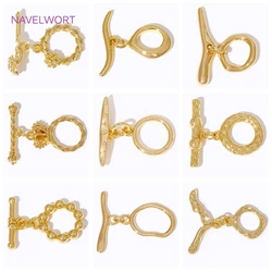 Multi Styles Brass End Beads Toggle Clasps 18K Gold Plated OT Clasps Bracelet Connector Clasps For DIY Jewelry Making Supplies