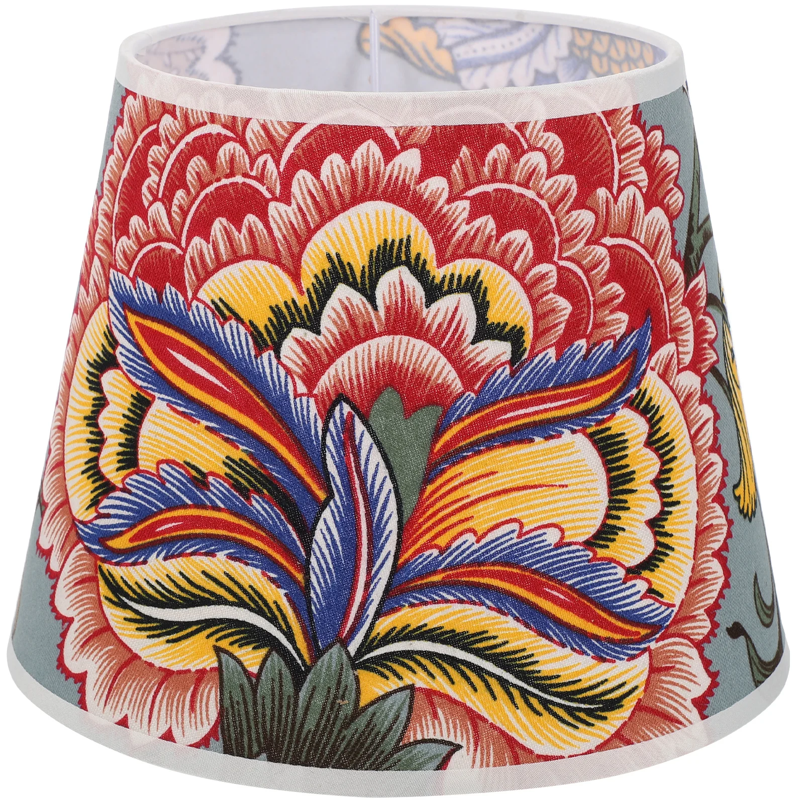 

E27 Fabric Lampshade 22CM Colorful Flower Print Pendant Table Lamp Shades Modern Lighting Accessories Heat Resistant Metal