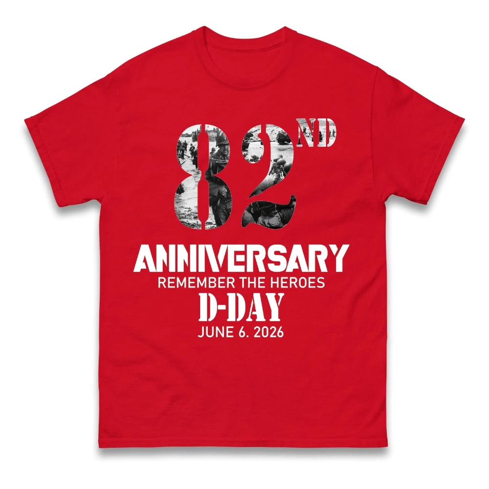 D Day Normandy TShirt 82nd Anniversary Remember The Heroes Honor Courage Tribute Bravery Clothing Men Summer Cotton Streetwear view 6