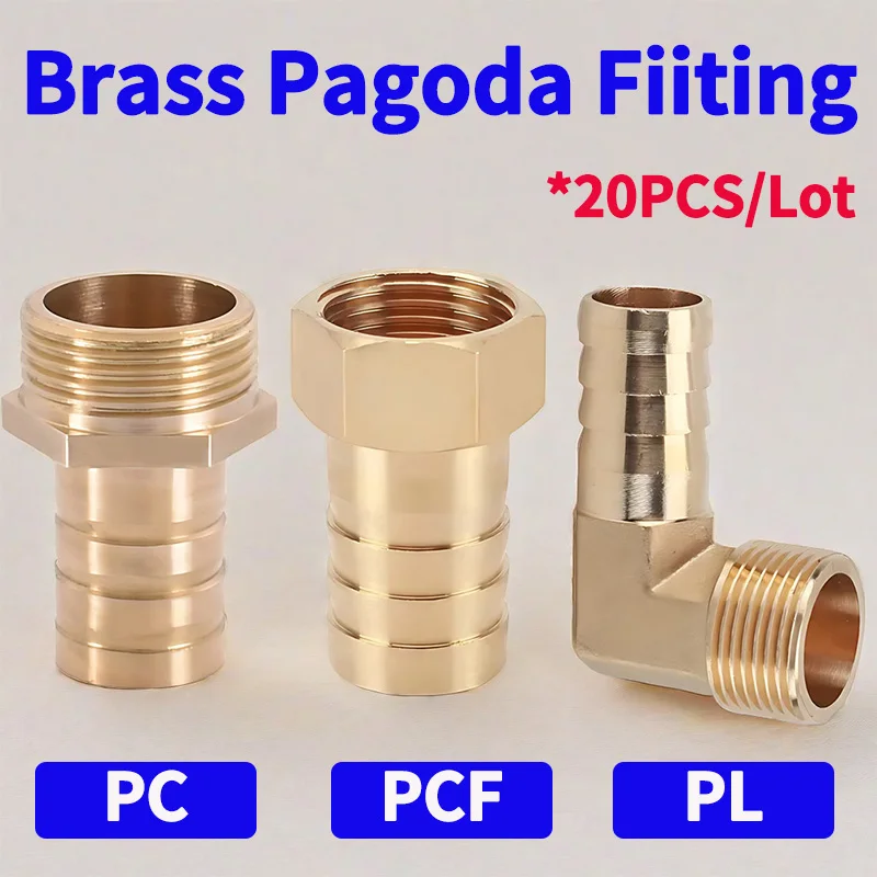 

PC PCF PL Pagoda Pipe Fittings BSP 1/4" 3/8" 1/2" Male/Female Thread X Barb Hose Tail Reducer Pagoda Joint Coupling Connector