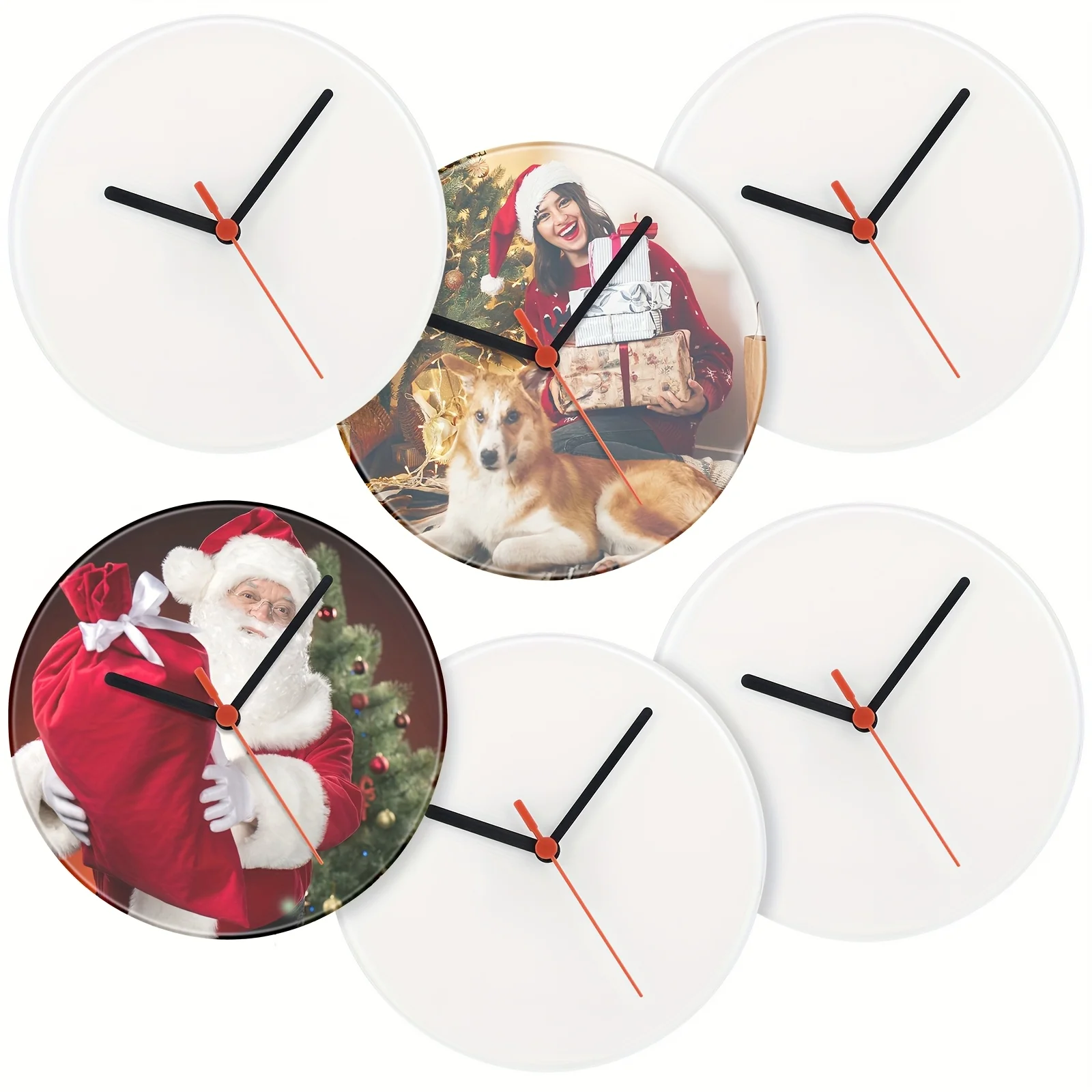 6 pcs Sublimation Wood Wall Clock Blanks – 7.9 Inch Round DIY Printable Clock Faces, Battery Operated, Unfinished Natural Wood, view 4