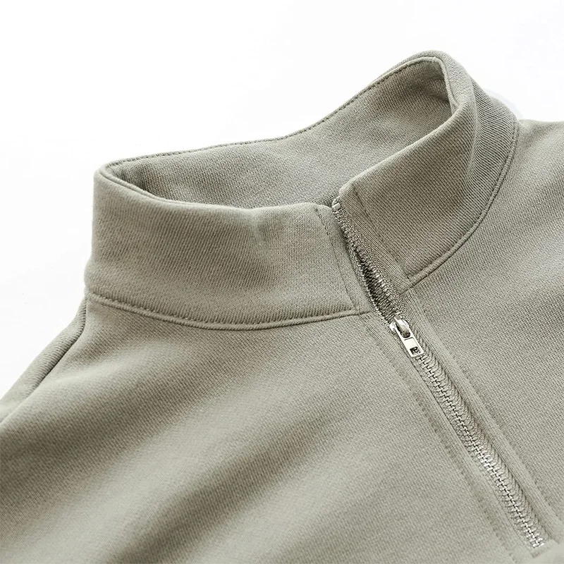 Causal 100% Cotton Short Waistline Hoodie Women's Clothing Polo Lapel Zipper Sports Top Long Sleeve Soild Loose Pullover Tops