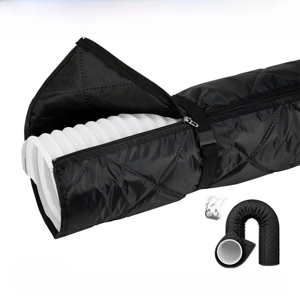 Portable Air Conditioner Hose Cover Insulated Sleeve With Zipper For Exhaust Duct Protection Heat Loss Reduction 150cm