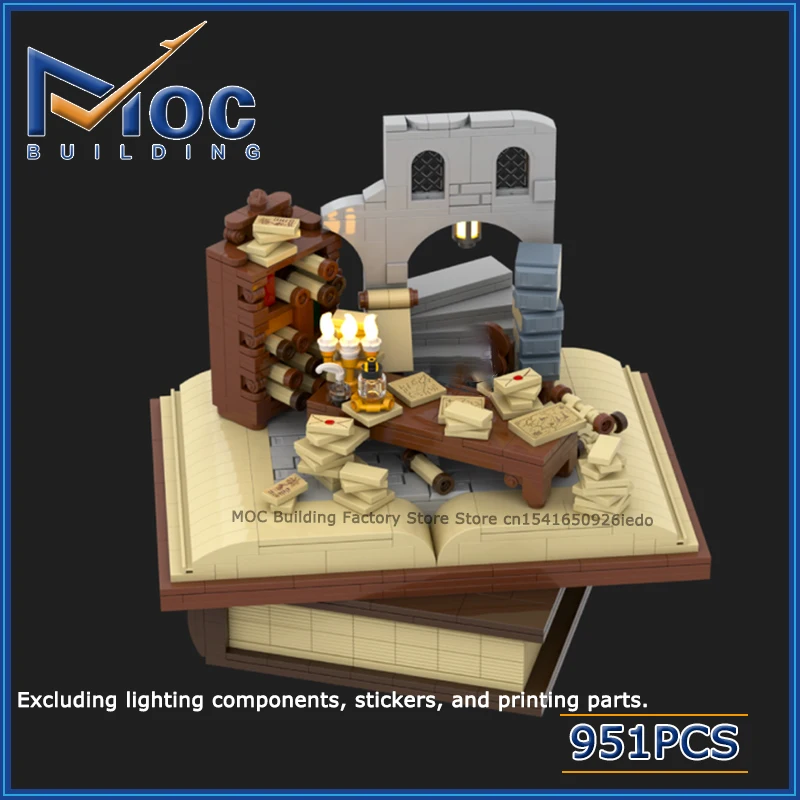 MOC Building Blocks Classic Movie Series Scene City Archives Research Scene Model DIY Assemble Bricks Collection Toys Xmas Gifts