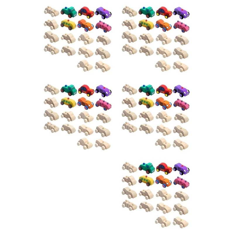 ABFU-90 Pack DIY Wood Car Toys Unfinished Wooden Cars To Paint Wooden Craft Cars For Home Activities Craft Projects Family