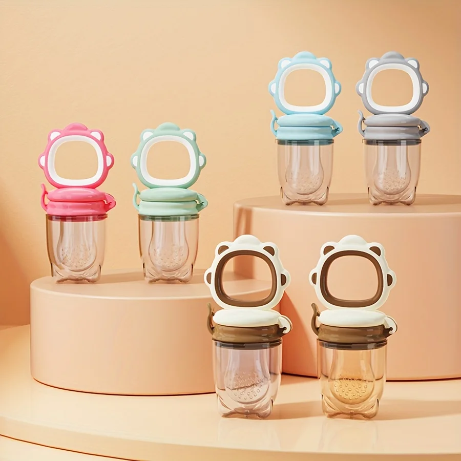 قالب جديد لتغذية الفواكه والخضروات مع شبكة سيليكون، وحدة تغذية طعام الأسد الكرتوني، وأدوات التسنين لتغذية العصير #3