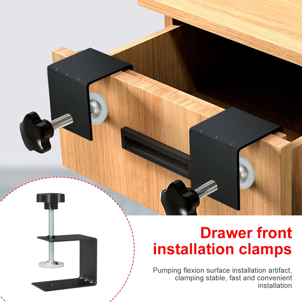 

Drawer Front Installation Clamps Portable Drawer Panel Mounting Clips Carpenter Steel Woodworking Cabinet Tool Jig Accessories