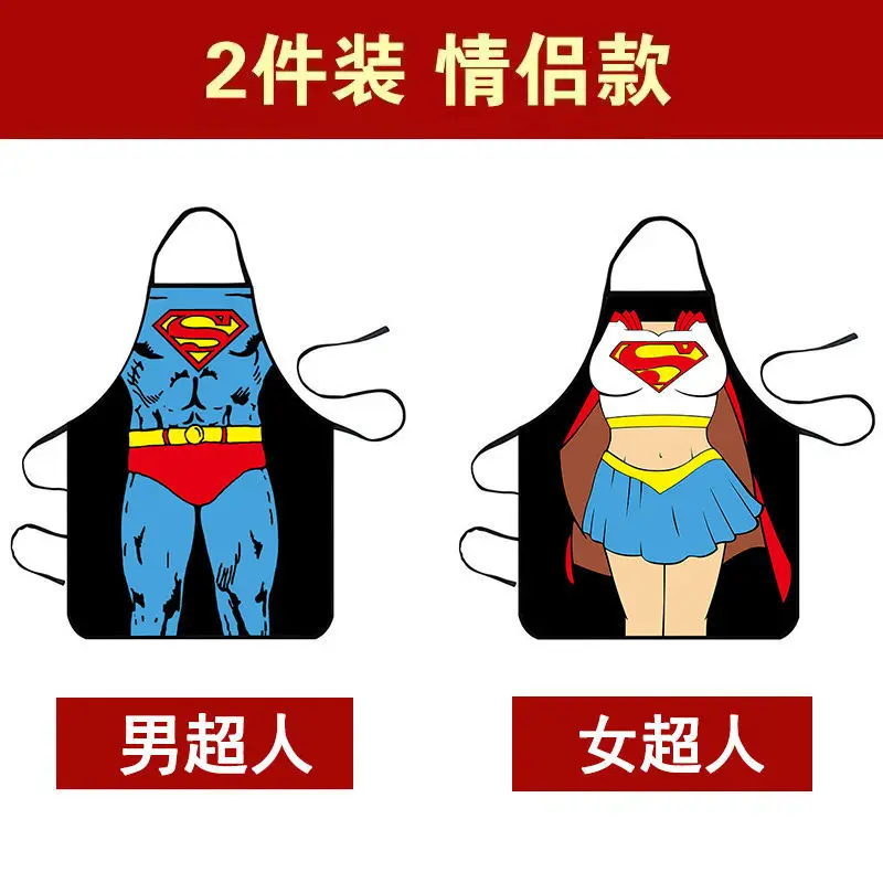 Disney Avengers Animation Spider-Man Superman Funny Apron Print Home Cleaning Personalized Creative Pattern Anti-fouling Cooking