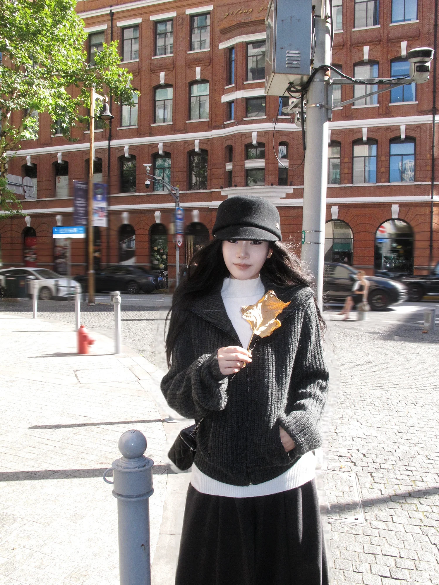 

Babu Studio Thiened шерстяной свитер на молнии, женский свободный повседневный открытый кардиган, топ с глубокими глазами, осенне-зимняя мода