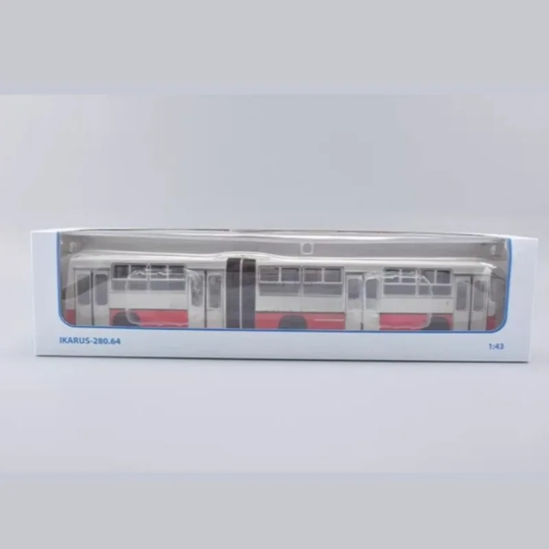 1/43 مقياس سيارات لعبة IKARUS-280 نموذج حافلة مفصلية مادة سبيكة 900551 نموذج ثابت أحمر تحصيل حلية لعبة الأولاد هدية