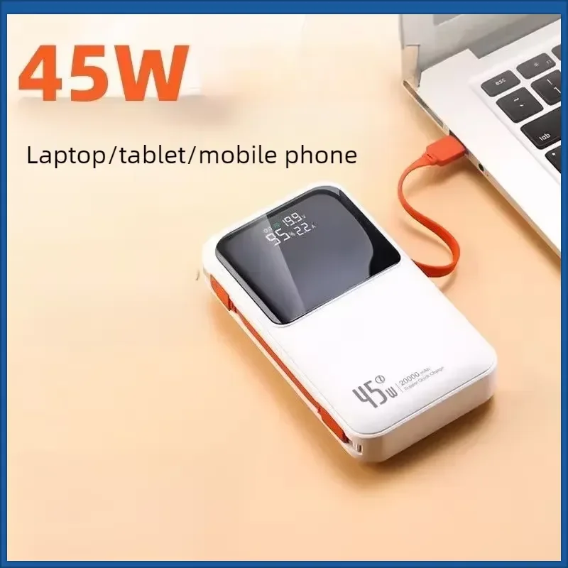 

China 3C Certified 45W 20000mAh Power Bank for Samsung Huawei Xiaomi IPhone with Built-in Cable Powerbank