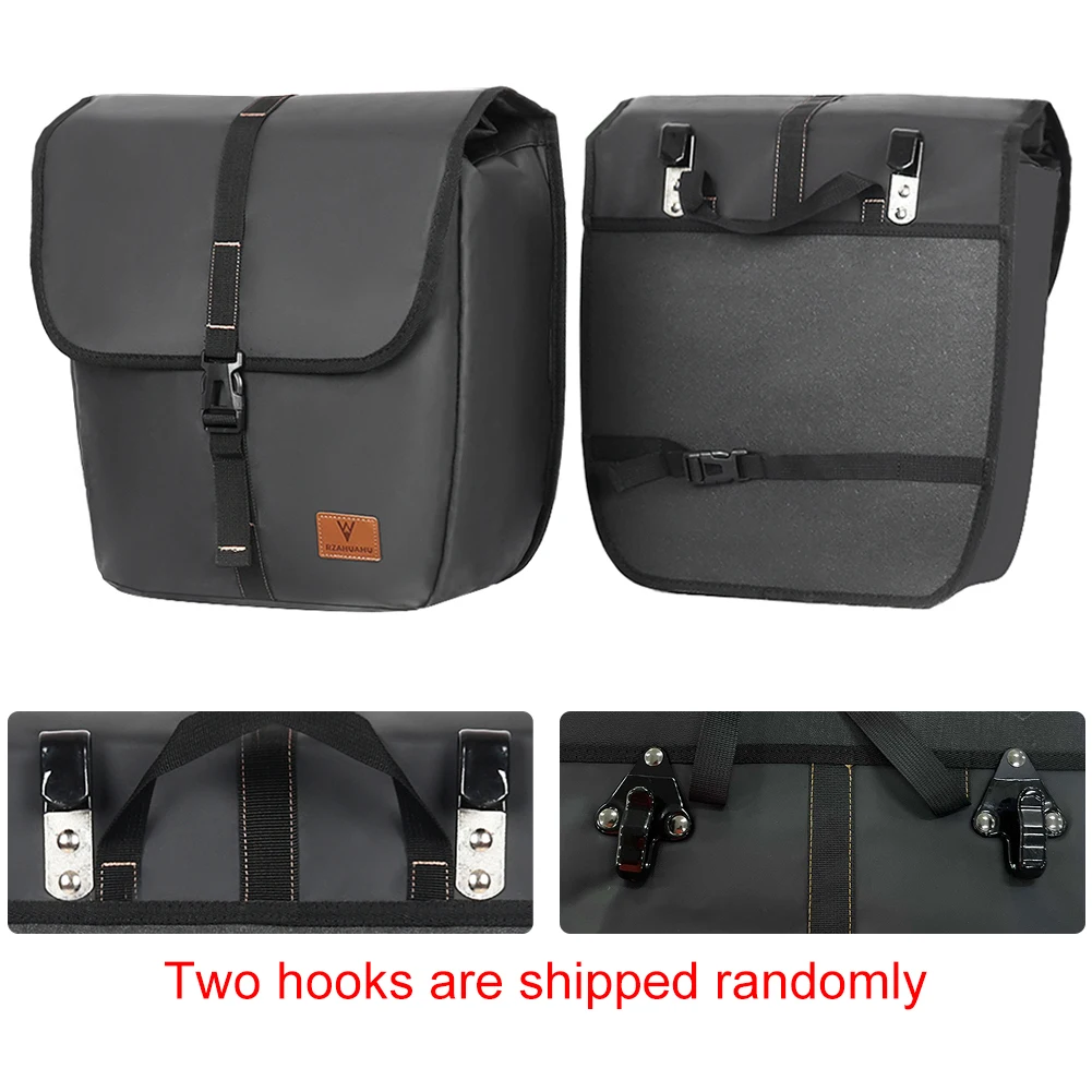 Double Pannier Bag Multifunction Rear Seat Panniers Pack Large Capacity Bike Rack Tail Bag with Handle for Outdoor Riding Travel