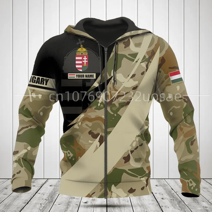 2023 New Hungary Flag Men's Hoodie 3D Printed Custom Name Street Harajuku Men's and Women's Clothing