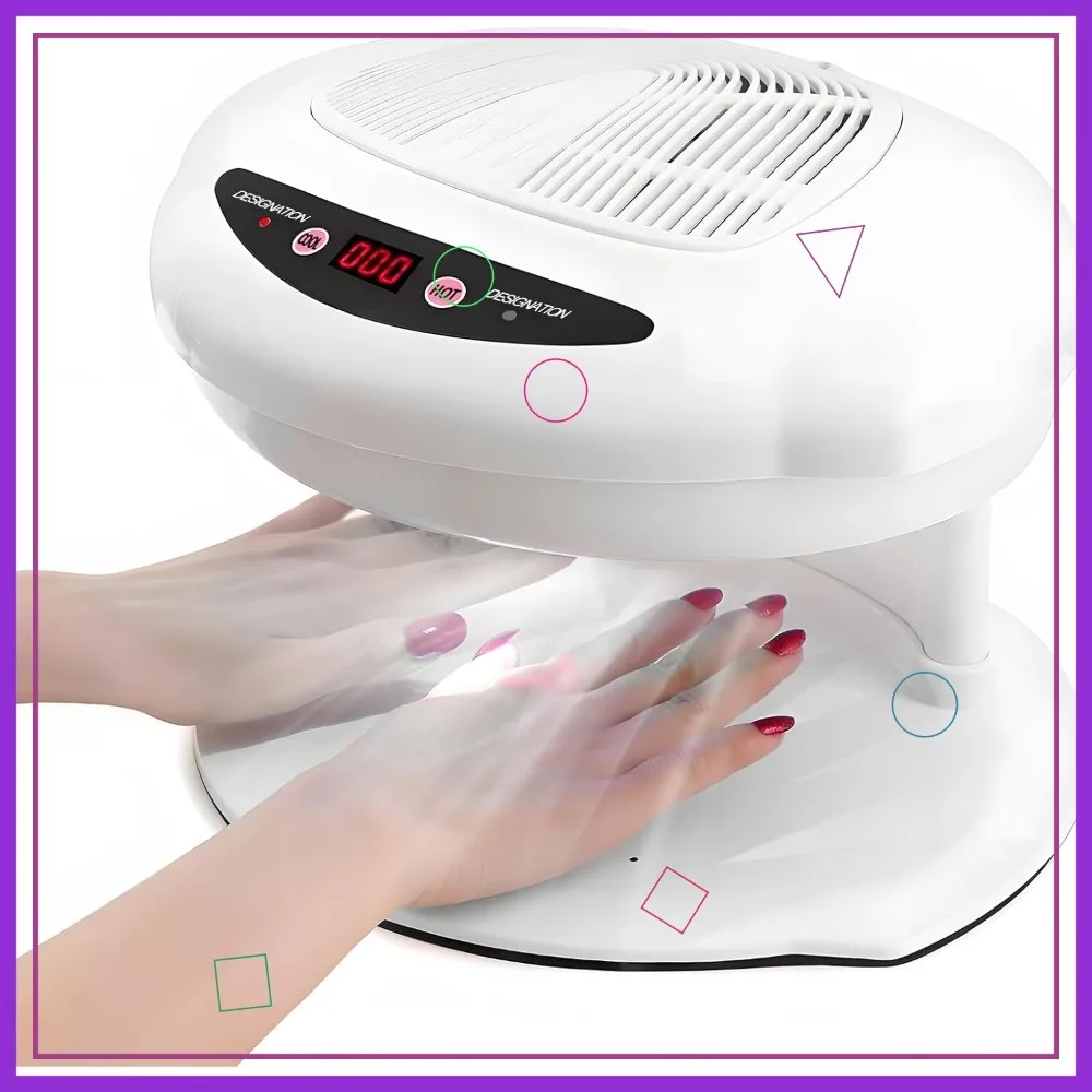 

400W Auto Sensor Nail Dryer Fan with Hot & Cool Air for Salon and Home Use, Professional Polish Drying Tool