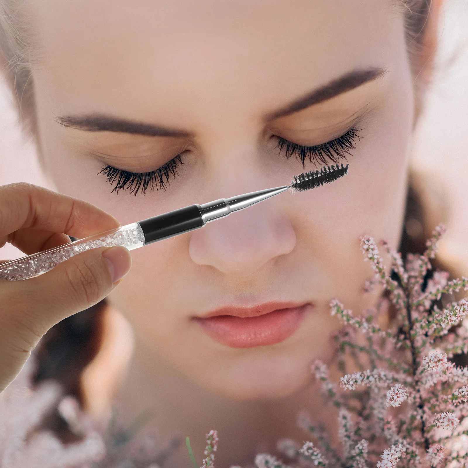 Mascara Brush with Lid Wands, Sobrancelha Maquiagem Acessórios, Eyelash Aplicador Ferramentas, Prática, Salon Supplies