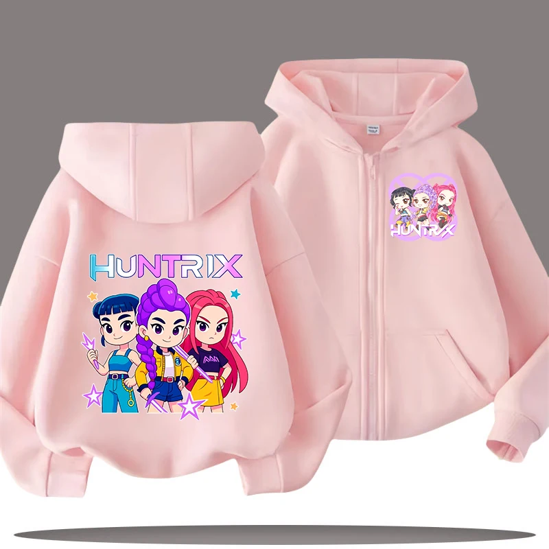 K-pop Demon Hunters Kapmantel voor Kind Anime Huntrix Rumi Zoey Cartoon Mode Zip Jas Jongen Meisje Leuke Top Kinderkleding Gift