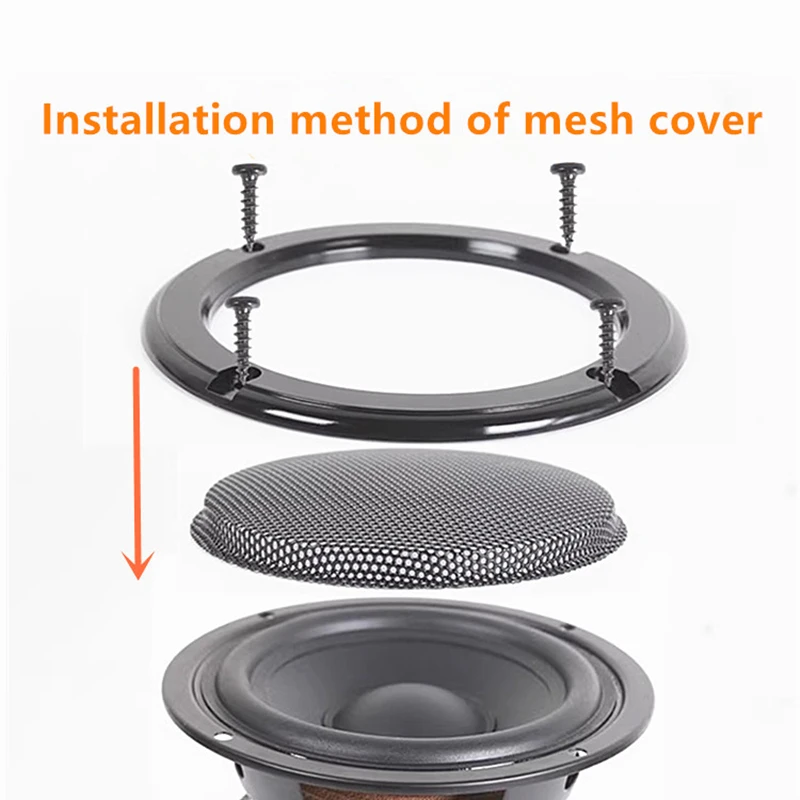 Alto-falante, capa de malha de alto-falante, anel decorativo, 4 polegadas, 5 polegadas, 6,5 polegadas, 8 polegadas, 10 polegadas capa de alto-falante, acessórios de máscara de áudio