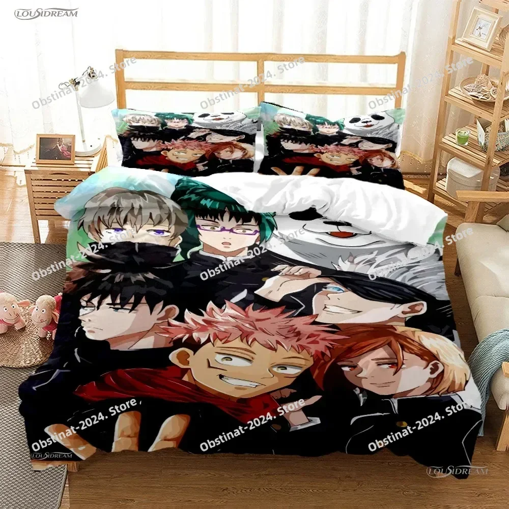 

Carton Anime Jujutsu Kaisen 4 Season Bedding Set Print With Pillowcase Bed Duvet Cover Soft Single Double Queen Super King Size