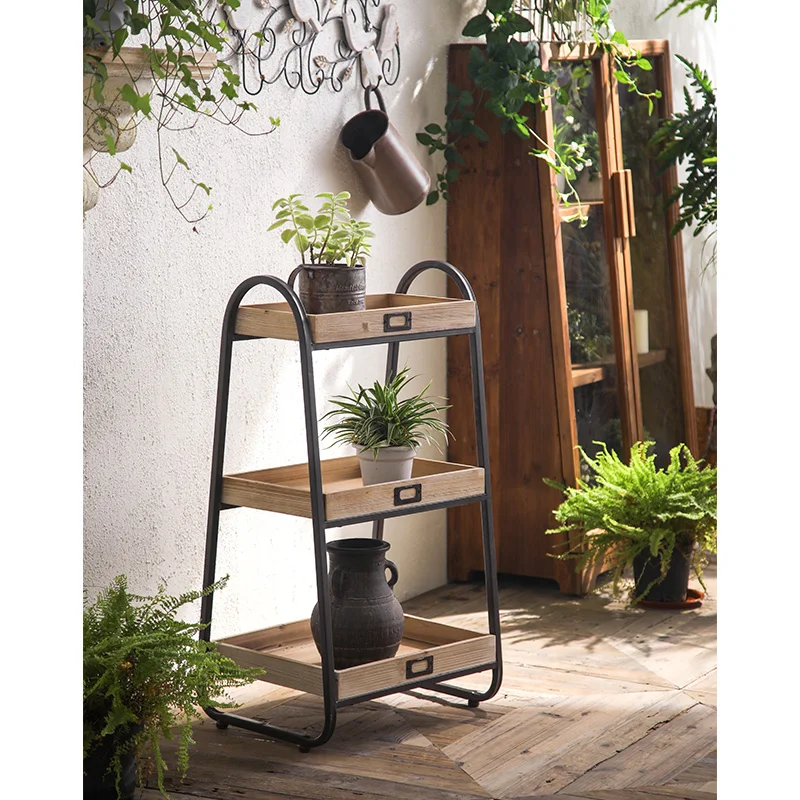 Wooden indoor flower pot stand Farmhouse garden Home garden Wooden plant flower stand Hot products