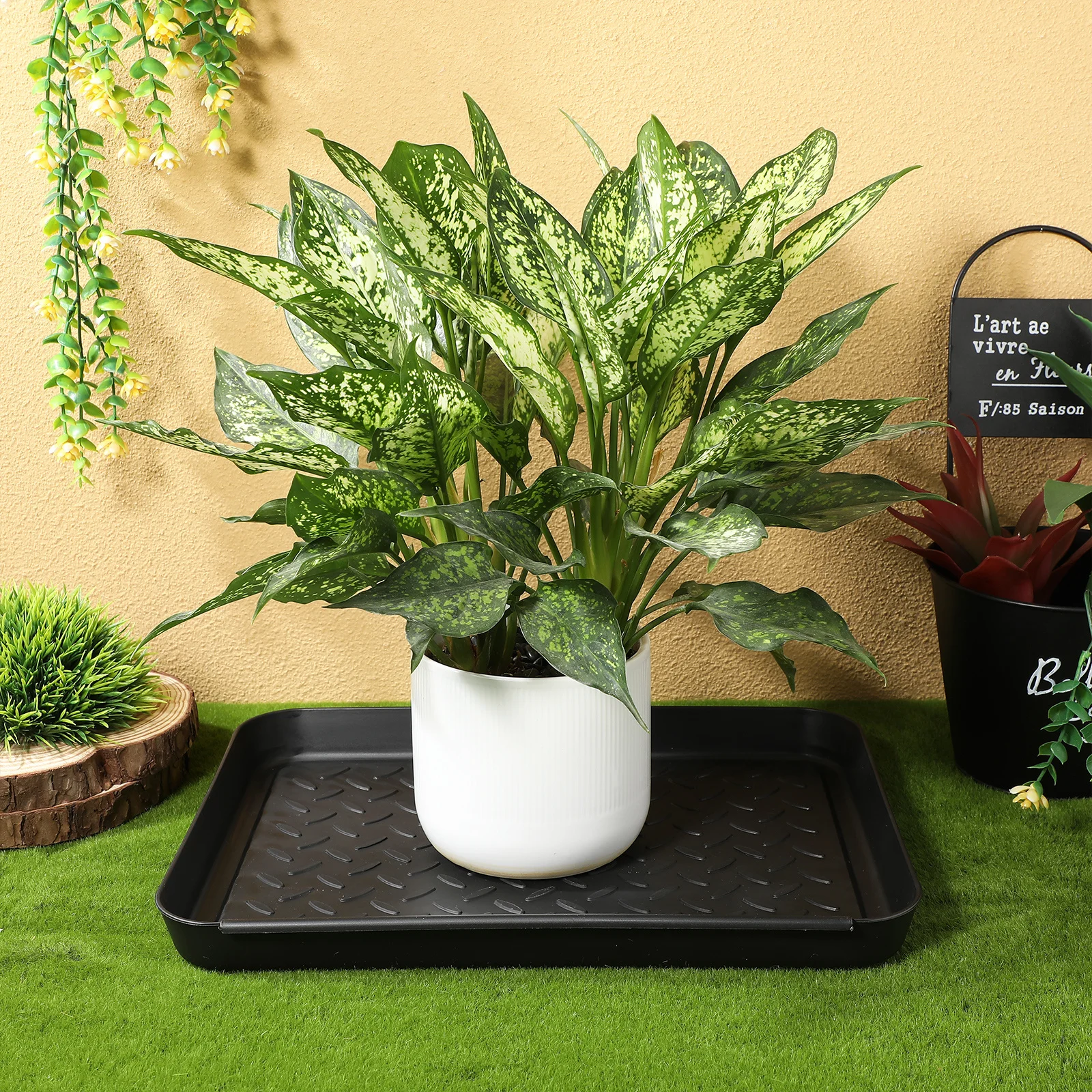 2 pcs Mud Boot Tray Plastic Drip Pan For Wet Shoes Non-Slip Floor Protection Shoe Tray For Entryway Indoor Outdoor Garden Use