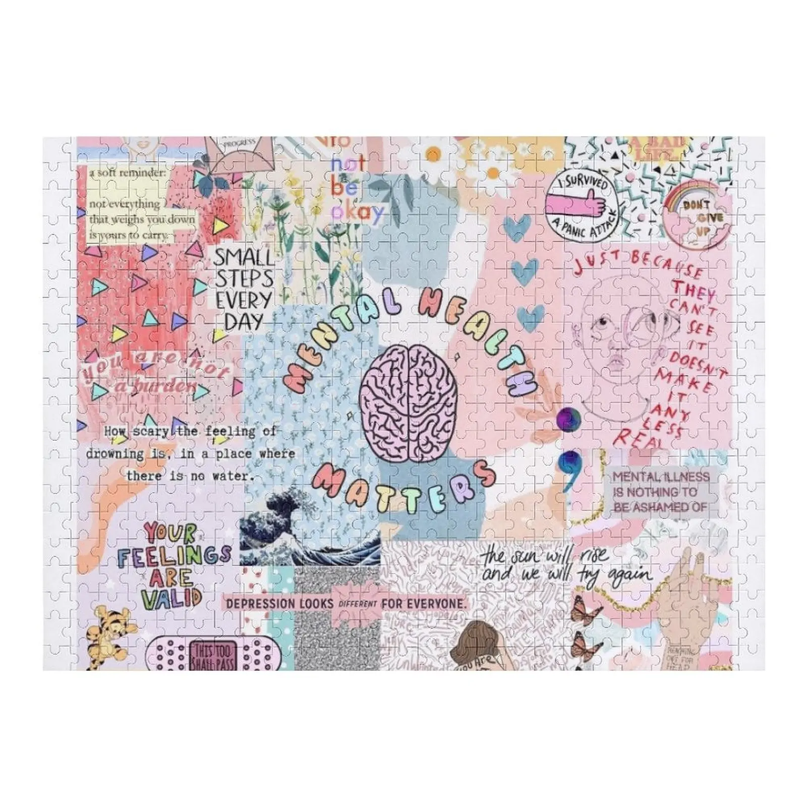 

Mental Health Matters Collage Jigsaw Puzzle Photo Personalized Gifts Wood Adults Puzzle