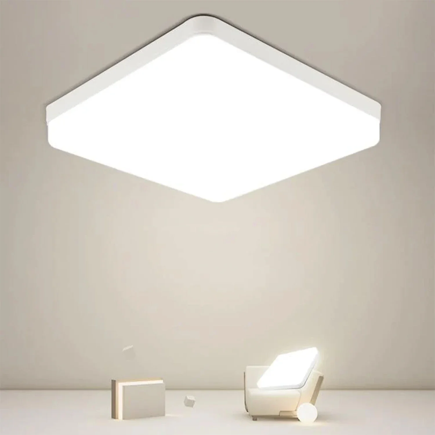 

30x30cm Square LED ceiling light, 48W 4500K neutral light LED ceiling light, suitable for bathroom, kitchen, bedroom, corridor