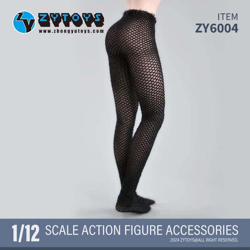 ZYTOYS ZY6004 ZY6007 1/12 Female Black Fishing Net Stockings Black Leather Student shoes Model Fit 6\'\' Soldier Action Figure Toy
