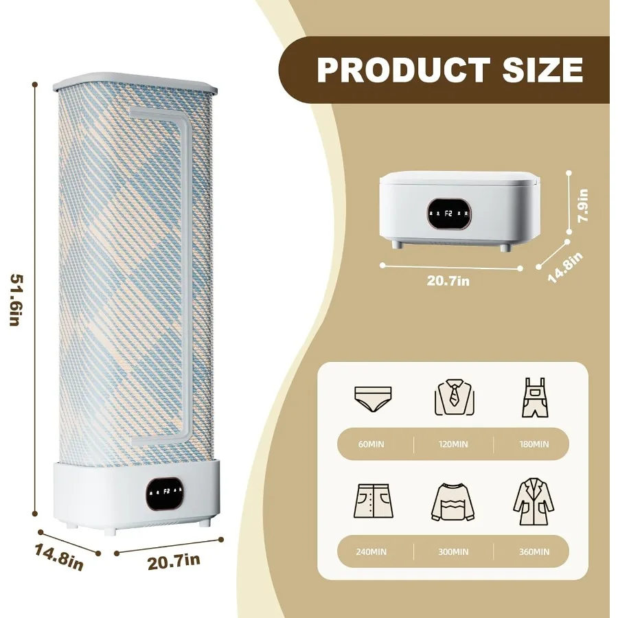 مجفف ملابس أوتوماتيكي محمول 1000 وات قابل للطي مع جهاز تحكم عن بعد، حل تجفيف غسيل مدمج وفعال للمنزل #2