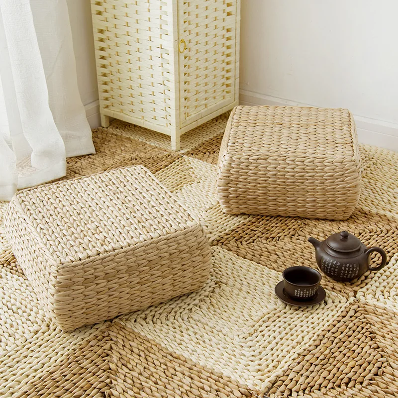 

For Handmade thickened papaya braided rattan square seat cushion tatami seat cushion futon, square seat cushion