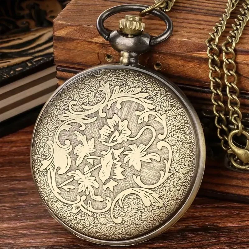 10 шт./лот, ретро стимпанк, подарок на день рождения, кварцевые карманные часы с цепочкой, аксессуары в старом стиле, ожерелье, кулон для мужчин