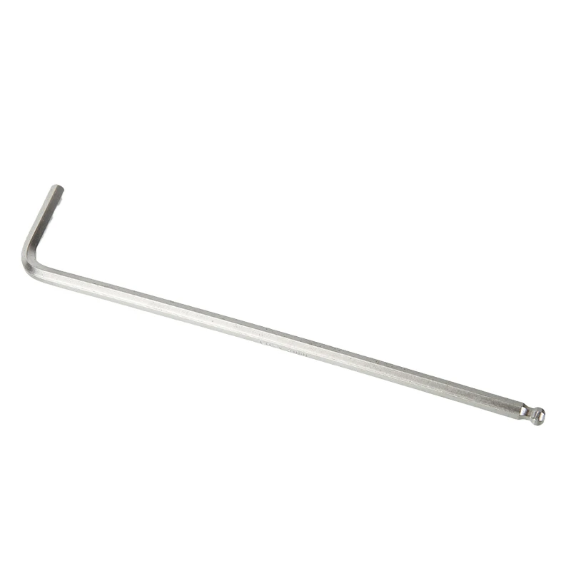 Vernickelter verlängerter Sechskantschlüssel mit Kugelkopf, runder Kopf, Kugelkopf, Sechskant-Innensechskantschlüssel mit Löffelkante