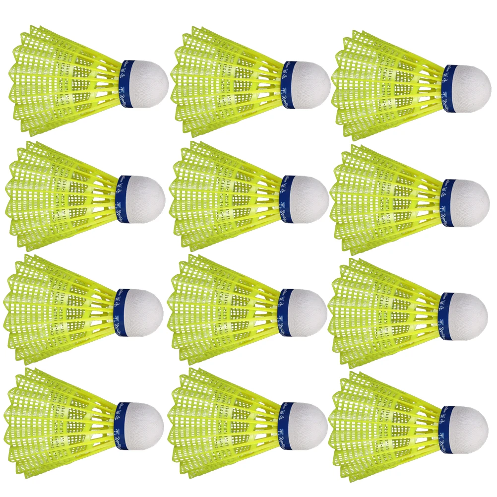 

12 Pcs Plastic Badminton Shuttlecocks Durable Premium Material Trainers Amateurs Family Play Outdoor School Tennis
