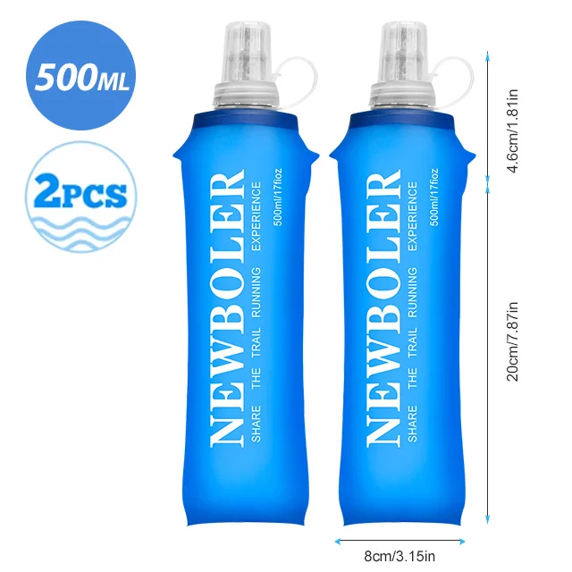250/500/750ML Wasserflasche TPU Faltbare Weiche Trinkflasche Sport-Wasserflasche Zusammenklappbare Wasserflasche für Laufen Camping Wandern