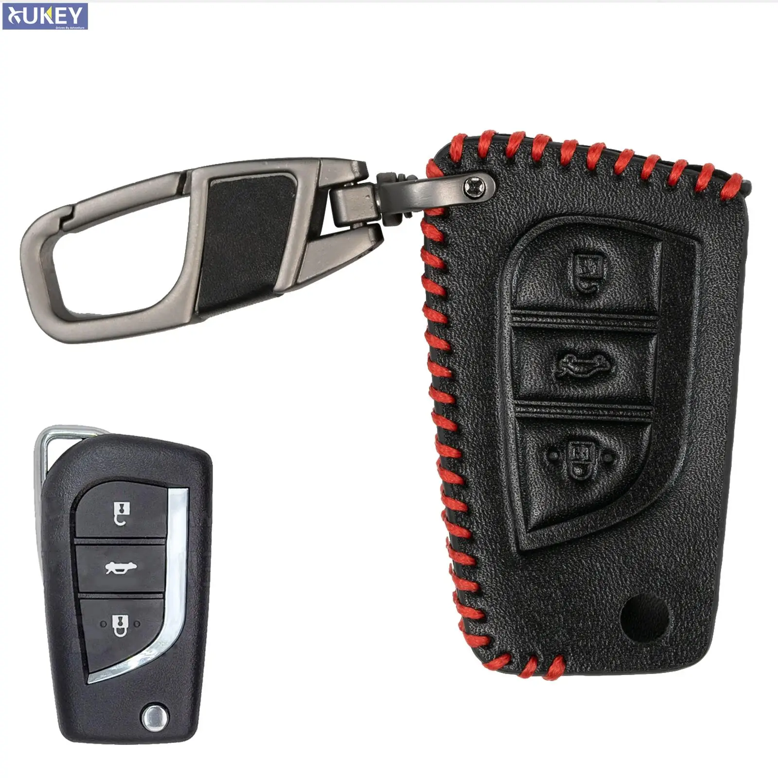 For Toyota Corolla Avensis Verso Yaris Aygo Rav 4 C HR Auris TC Series Key Chain Case Cover Shell Protector 3 Button PU Leather