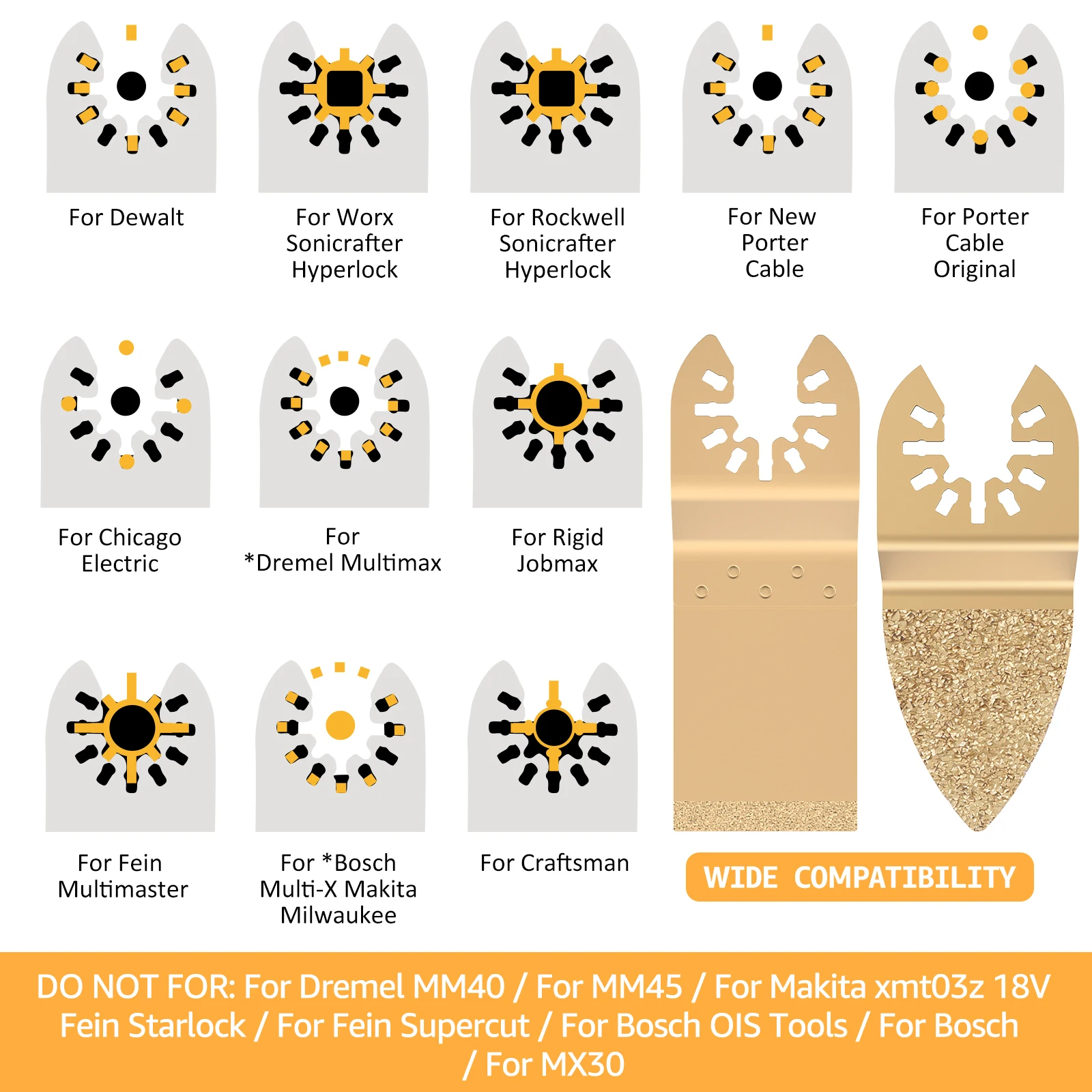 8/3PCS Carbide Multitool Blades Fast Cutting Oscillating Saw Blades Renovator Saw Set  Ceramic Tile Grout Removing Tools