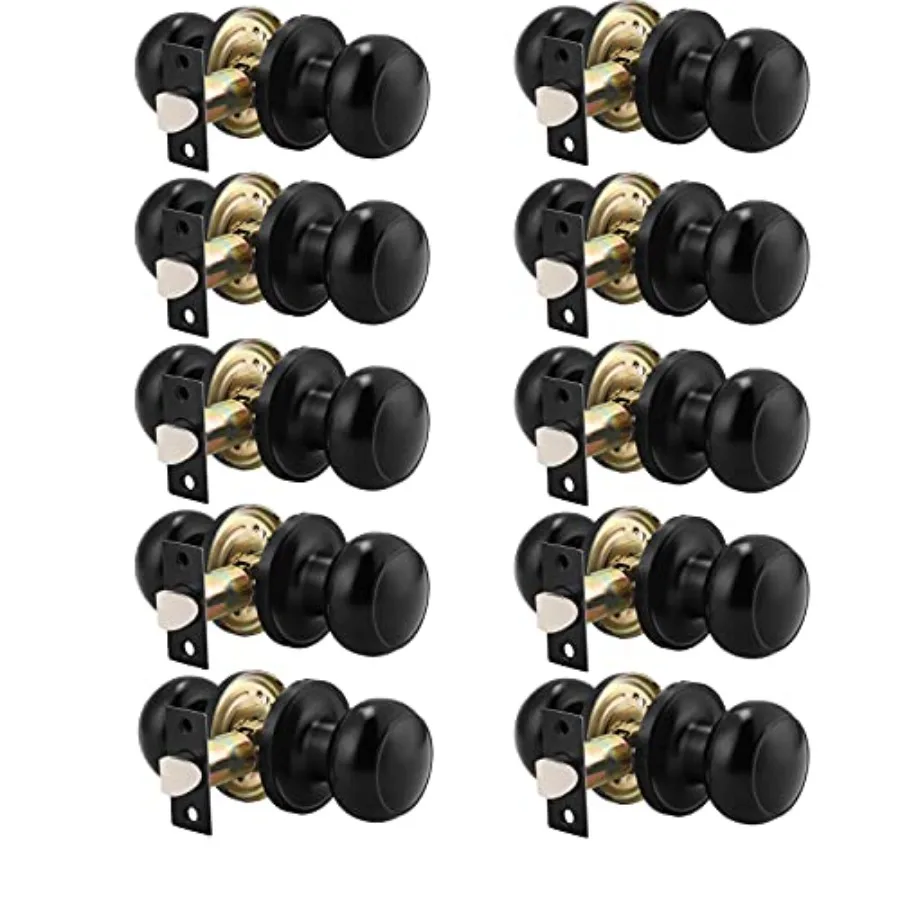 

Round Passage Door Knob Non-Locking Knobs,Keyless Doorknobs Interior/Exterior Door Lockset, Passage Knobs for Hallway/Closet, F