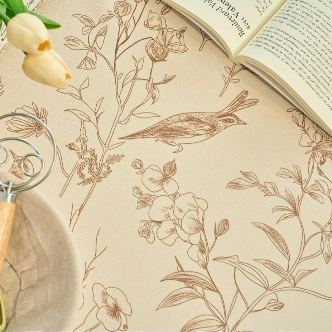 Simple Waterproof Rectangular Tablecloth Decoration Living Room Printed Tassel Tablecloth Oil-Resistant Table Cover Fabric