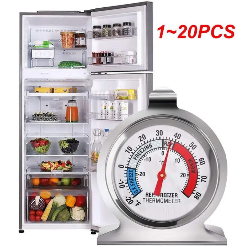 1 ~ 20 Stück Edelstahl Mini Kühlschrank Thermometer Temperatur sensor Zifferblatt hochpräzise Kühlschrank Gefrier schrank-30 bis 30 Grad c für zu Hause